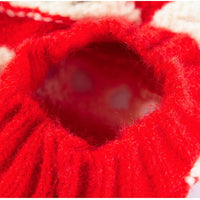 HKM-5630141 Knitted Cherry Pullover Sweater for Small Dogs and Cats, Soft and Warm, Red and White Striped Design