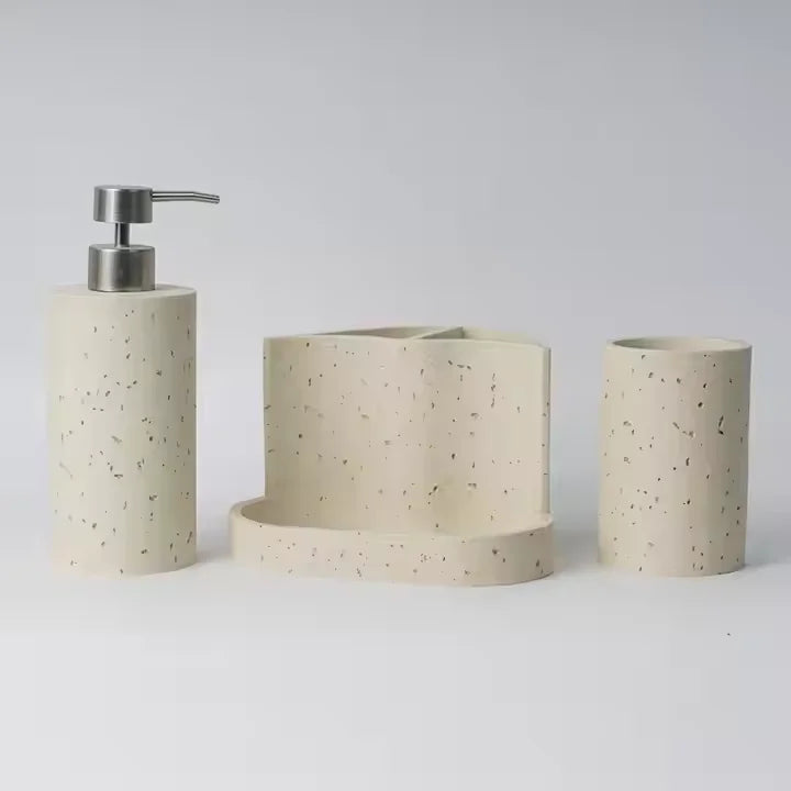 HKM-563027 Modern Resin Bathroom Accessories Set for Custom Home Design