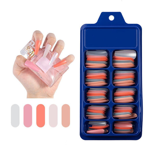 HKM-563091 Solid Color Long Ballet Fake Nails - 10 Sizes, 38 Candy Colors & More