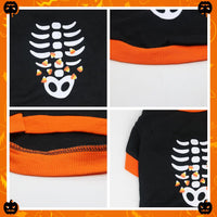 HKM-5631165 Lightweight Halloween Skeleton Costume Sweatshirt for Dogs and Cats - Perfect for Parties and Outdoor Fun