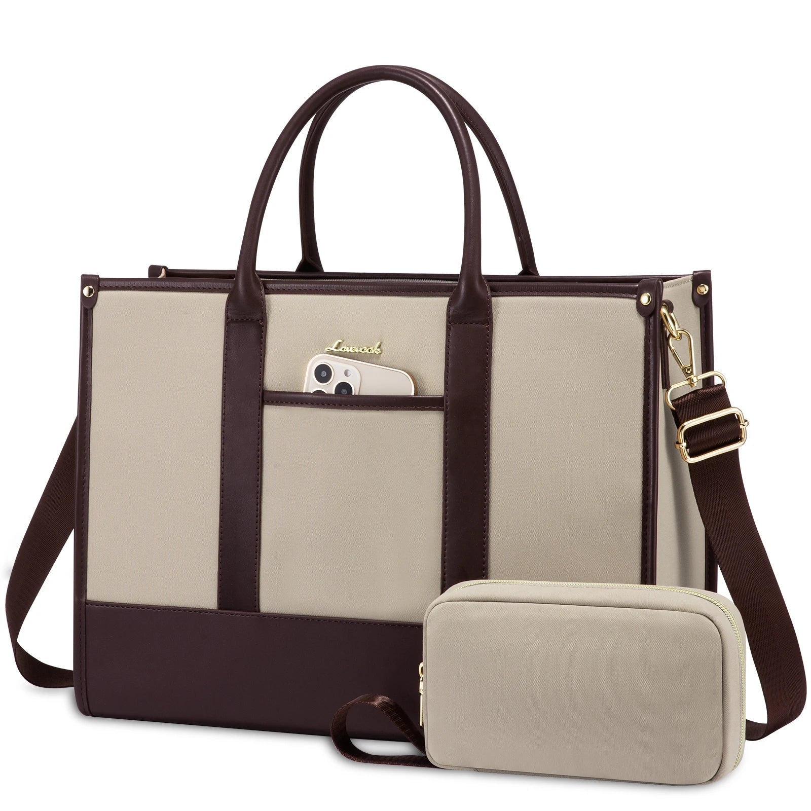 HKM-563155 Lightweight Laptop Tote Bag for Women - 15.6 Inch Large Teacher Purse and Briefcase for Office Use