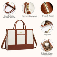 HKM-563155 Lightweight Laptop Tote Bag for Women - 15.6 Inch Large Teacher Purse and Briefcase for Office Use