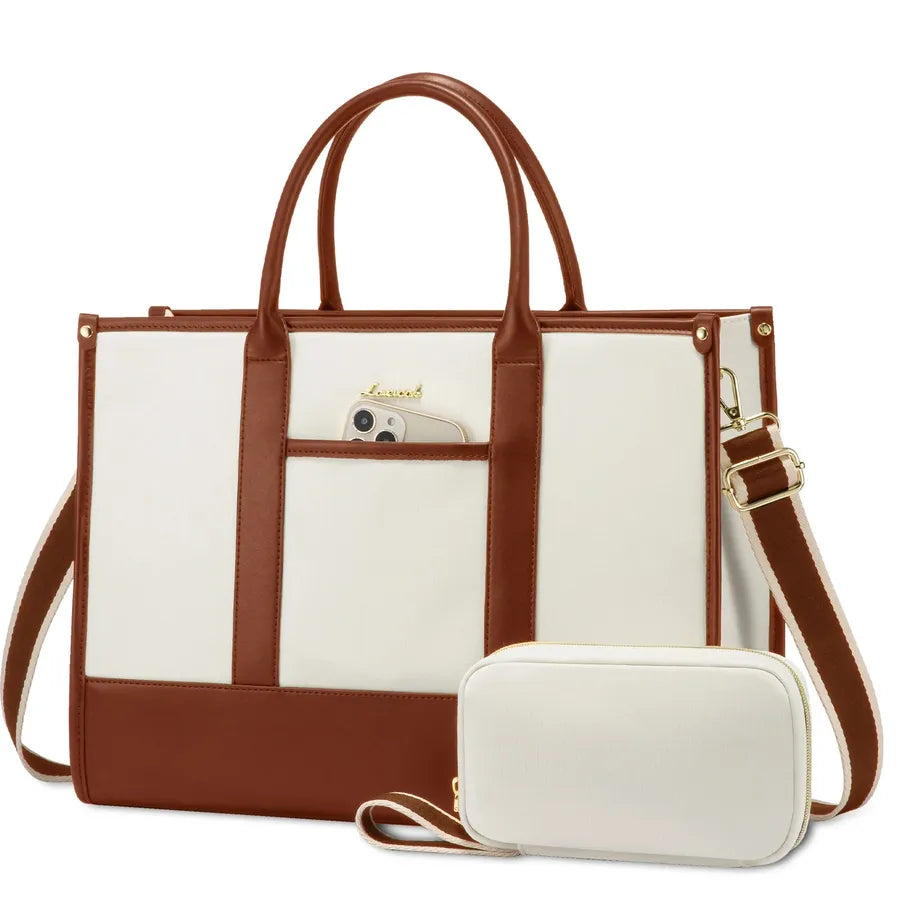 HKM-563155 Lightweight Laptop Tote Bag for Women - 15.6 Inch Large Teacher Purse and Briefcase for Office Use