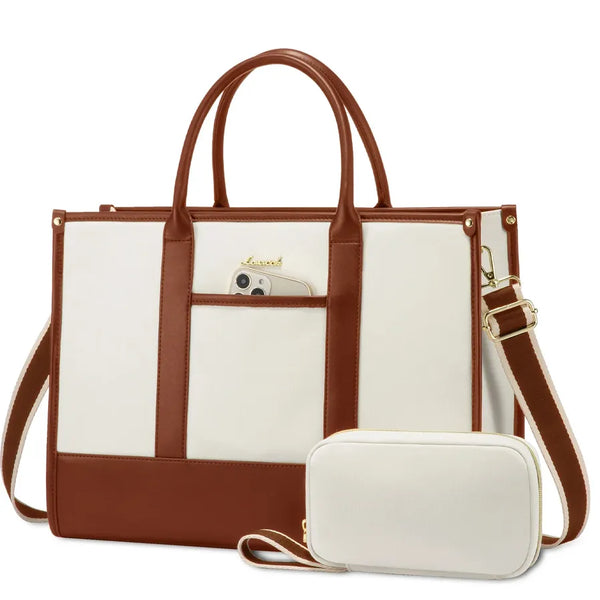 HKM-563155 Lightweight Laptop Tote Bag for Women - 15.6 Inch Large Teacher Purse and Briefcase for Office Use