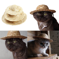 HKM-5631933 Stylish Woven Straw Hat for Dogs - Adjustable, Breathable, and Comfortable Design