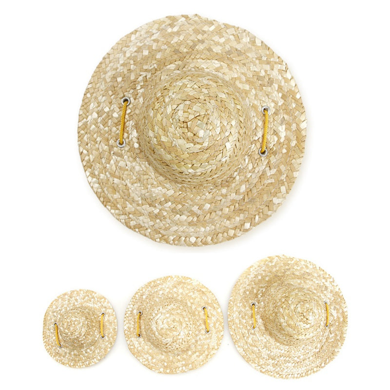 HKM-5631933 Stylish Woven Straw Hat for Dogs - Adjustable, Breathable, and Comfortable Design
