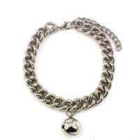 HKM-5633341 Monochrome Aluminum Dog Collar in Silver or Gold - Hip Hop Style, Size S/M