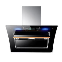 HKM-563347 Sleek Glass Side Wall Range Hood with High Suction Power for Kitchen - 75/90cm Cooker Hood Extractor