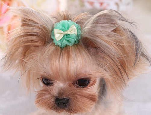 HKM-5633597 Cute Organza Bubble Hairpin for Pets ¨C Available in Pink, Green, Purple, and Blue, 4-5cm Diameter