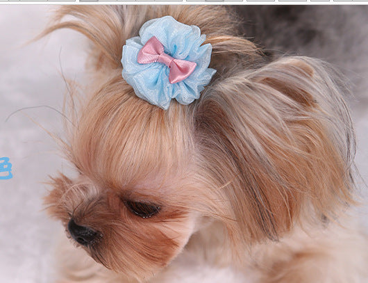 HKM-5633597 Cute Organza Bubble Hairpin for Pets ¨C Available in Pink, Green, Purple, and Blue, 4-5cm Diameter