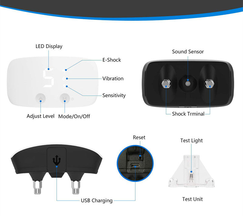 HKM-5634621 Rechargeable Waterproof Dog Bark Control Collar with Nylon Belt and USB Cable