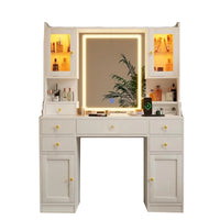 HKM-563475 Elegant Vanity Table with Mirror and Storage Drawers for Organising Beauty Essentials