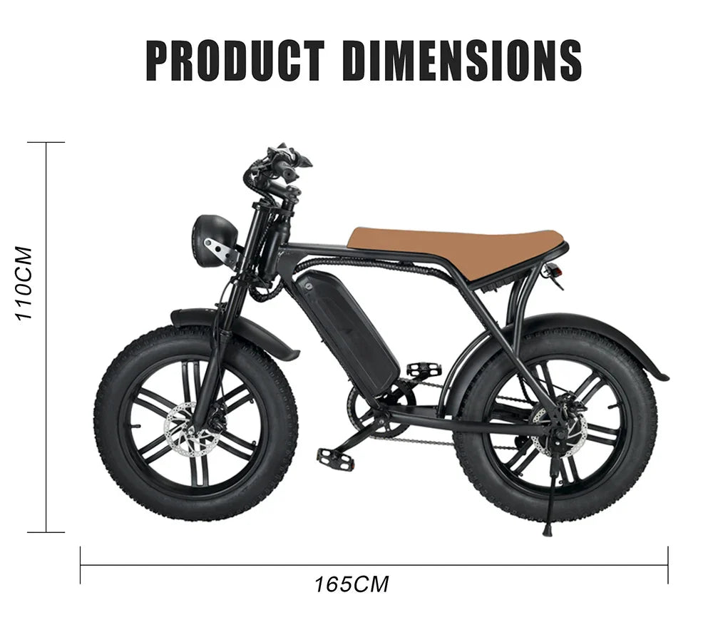 HKM-563539 20 Inch 750W Electric Fat Tire Bike with 7-Speed Gear System and Double Disc Brake