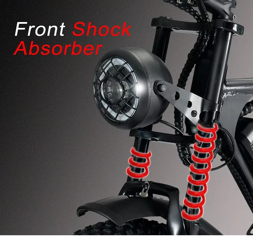 HKM-563539 20 Inch 750W Electric Fat Tire Bike with 7-Speed Gear System and Double Disc Brake