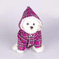 HKM-5636413 Plaid Dog Hooded Sweater in Multiple Colors for Pets