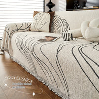 HKM-563667 Universal Anti-Scratching Sofa Cover Blanket in Modern Stripe Patterns