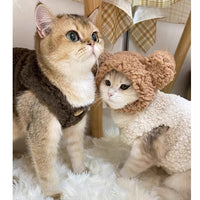 HKM-5636925 Cozy Polar Fleece Cat Vest in Apricot and Brown for Winter Warmth