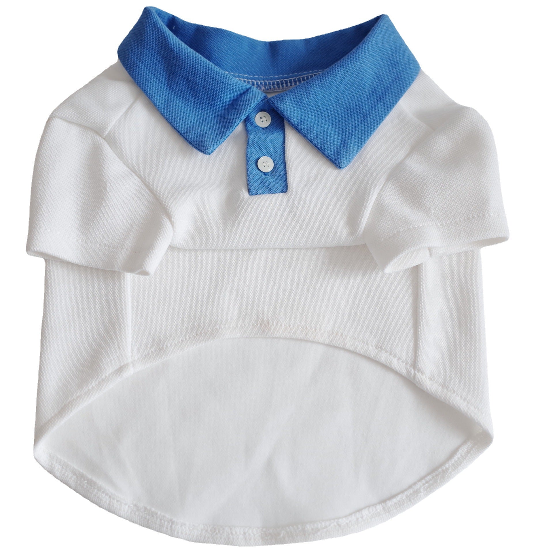 HKM-5637693 Plus Size Colorblock Dog Polo Shirt for Autumn and Winter, Casual Style in Blue and White