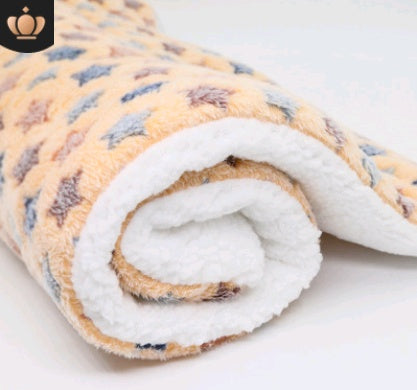 HKM-5637949 Cozy Coral Cashmere Pet Blanket Mat for Cats and Dogs