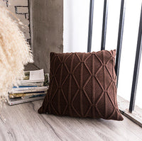 HKM-563987 Nordic Geometric Rope Knot Pillow Cushion - Modern Polyester Fiber Design
