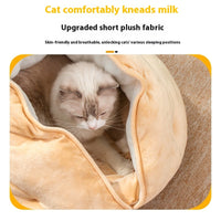 HKM-5640381 Breathable Dumpling Cat Nest for All Seasons – Soft Plush Pet Bed, 50*30 cm