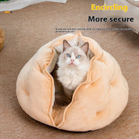 HKM-5640381 Breathable Dumpling Cat Nest for All Seasons – Soft Plush Pet Bed, 50*30 cm