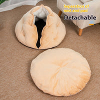 HKM-5640381 Breathable Dumpling Cat Nest for All Seasons – Soft Plush Pet Bed, 50*30 cm