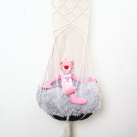 HKM-5640765 Handmade Macrame Pet Swing Cage for Indoor and Outdoor Use, Ideal for Bedrooms and Living Spaces