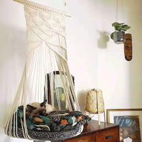 HKM-5640765 Handmade Macrame Pet Swing Cage for Indoor and Outdoor Use, Ideal for Bedrooms and Living Spaces
