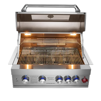 HKM-564115 Heavy-Duty 304 Stainless Steel Outdoor BBQ Grill with Rotisserie, Gas & Charcoal Dual Function