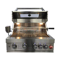 HKM-564115 Heavy-Duty 304 Stainless Steel Outdoor BBQ Grill with Rotisserie, Gas & Charcoal Dual Function