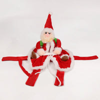 HKM-5641277 Santa Claus Pet Riding Outfit - Polyester Dog Clothing in Sizes S, M, L, XL