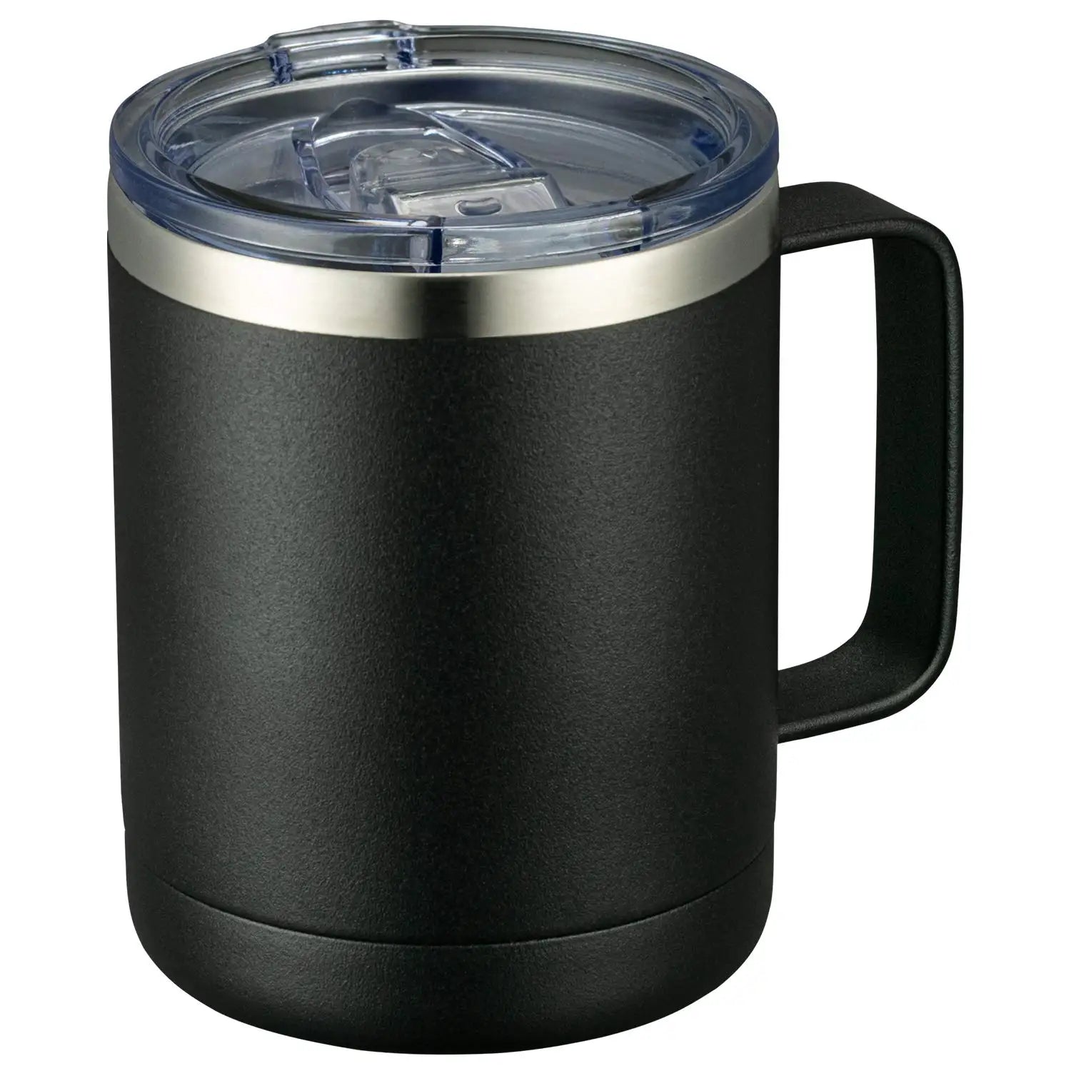 HKM-564179 12oz Eco-Friendly 304 Stainless Steel Coffee Mug with Sliding Lid and Handle for Camping and Travel