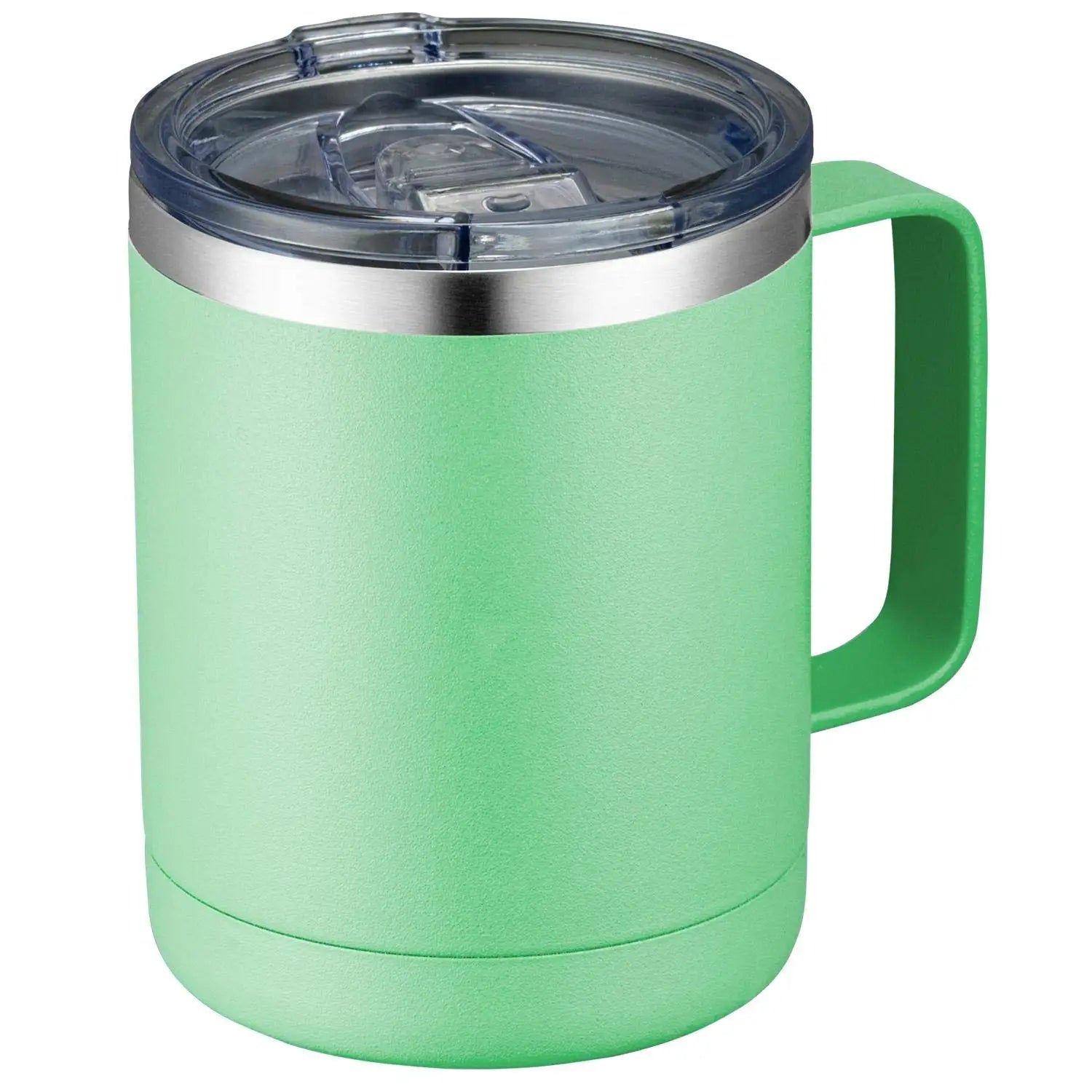 HKM-564179 12oz Eco-Friendly 304 Stainless Steel Coffee Mug with Sliding Lid and Handle for Camping and Travel