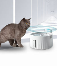 HKM-5642941 Automatic Pet Drinking Fountain with Dual-Mode Power Supply, 2L Capacity for Cats and Dogs, White
