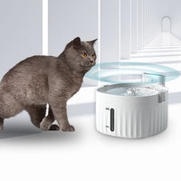 HKM-5642941 Automatic Pet Drinking Fountain with Dual-Mode Power Supply, 2L Capacity for Cats and Dogs, White