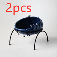 HKM-5643069 Ceramic Pet Bowl with Rack for Cats and Dogs