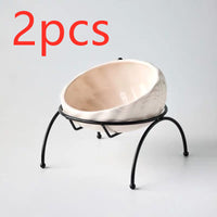 HKM-5643069 Ceramic Pet Bowl with Rack for Cats and Dogs