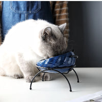 HKM-5643069 Ceramic Pet Bowl with Rack for Cats and Dogs