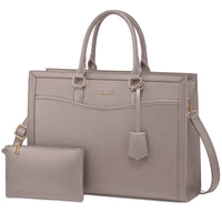 HKM-564307 Stylish Leather Laptop Tote Bag with Storage Compartment for Business and Office Use