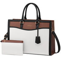 HKM-564307 Stylish Leather Laptop Tote Bag with Storage Compartment for Business and Office Use