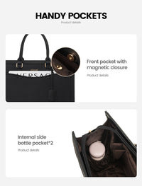HKM-564307 Stylish Leather Laptop Tote Bag with Storage Compartment for Business and Office Use
