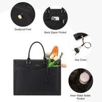 HKM-564307 Stylish Leather Laptop Tote Bag with Storage Compartment for Business and Office Use