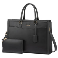 HKM-564307 Stylish Leather Laptop Tote Bag with Storage Compartment for Business and Office Use