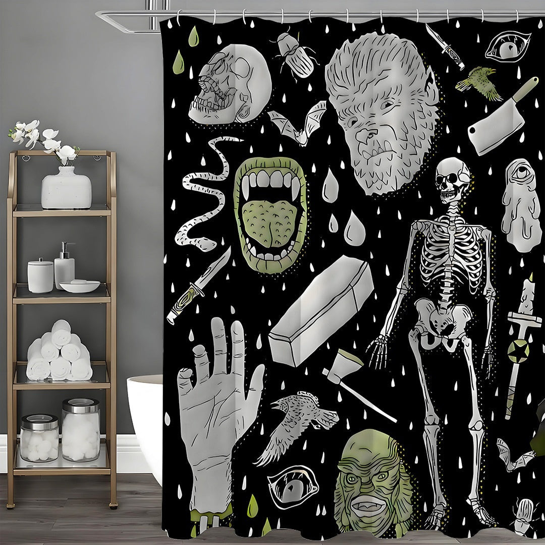 HKM-564307 Waterproof Polyester Shower Curtain - Semi-Sunshade Bathroom Curtain, Various Sizes Available