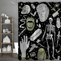 HKM-564307 Waterproof Polyester Shower Curtain - Semi-Sunshade Bathroom Curtain, Various Sizes Available