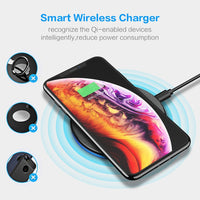 HKM-564627 Ultra-Light Portable Wireless Charger for Mobile Phones - Metal Design in Black