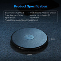 HKM-564627 Ultra-Light Portable Wireless Charger for Mobile Phones - Metal Design in Black
