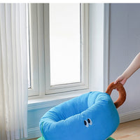 HKM-5646909 Sky Blue Teacup Dog Bed - Cozy Flannel Pet Kennel for Cats and Dogs, Size L65xW65xH30cm