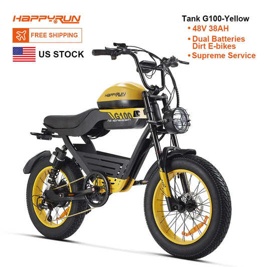 HKM-564691 HappyRun G100 Electric Bike with 2000W Power and Dual Batteries for Long Range Riding